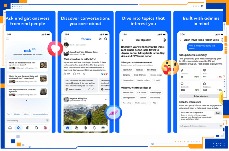 Meta lance Forum, une nouvelle application dédiée aux groupes Facebook
